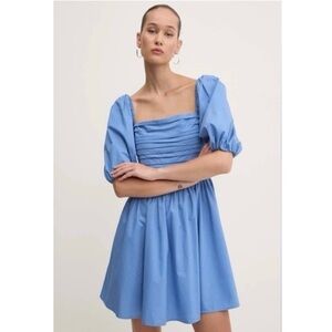 Abercrombie & Fitch Emerson Poplin Puff Sleeve Mini Dress, Size Small Tall